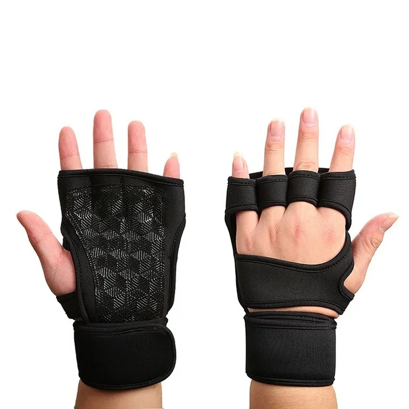 1 Pair - Non-Slip Sports Gym Fitness Gloves Shockproof Weight Training Gloves Half Finger MTB Cycling Gloves Men Women