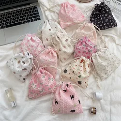 1PCS Cute Small Coin Purse Key Earphone Drawstring Storage Bag Women Girls Jewelry Lipstick Cosmetic Tote Rope Pouch String Bags