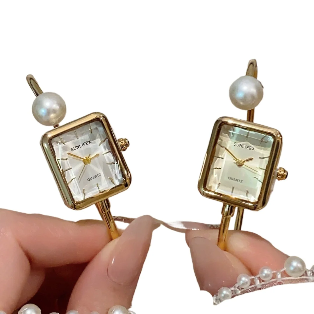 

Pearl square bracelet watch watch women's high sense exquisite fashion quartz watch