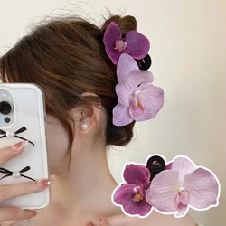 WANZHI 2024 New Phalaenopsis Flower Clasp for Women Large Sweet Flower Headwear Shark Clip Hairpin Fashion Hair Accessories