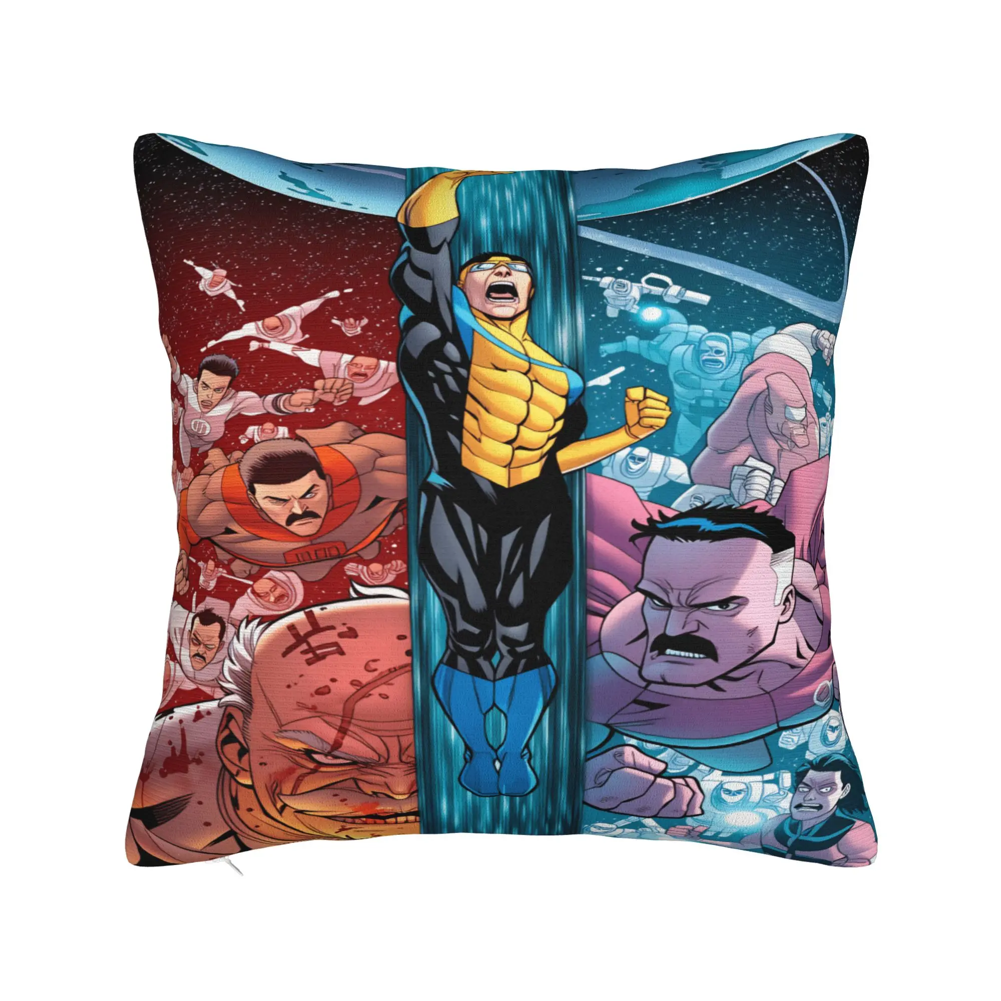 Pillow Case Comic I-Invincible Hero Soft  Pillow Cover For Chair Sofa Home Decor Retro Trendy Pillowcases