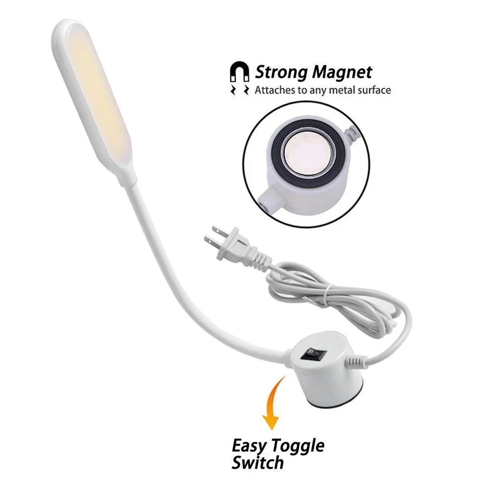 

Светодиодная лампа для освещения швейной машины, промышленная лампа с сенсорным затемнением, ЕС, США, 360° ° Гибкая регулируемая адсорбированная рабочая лампа для базовых 10/30 светодиодов