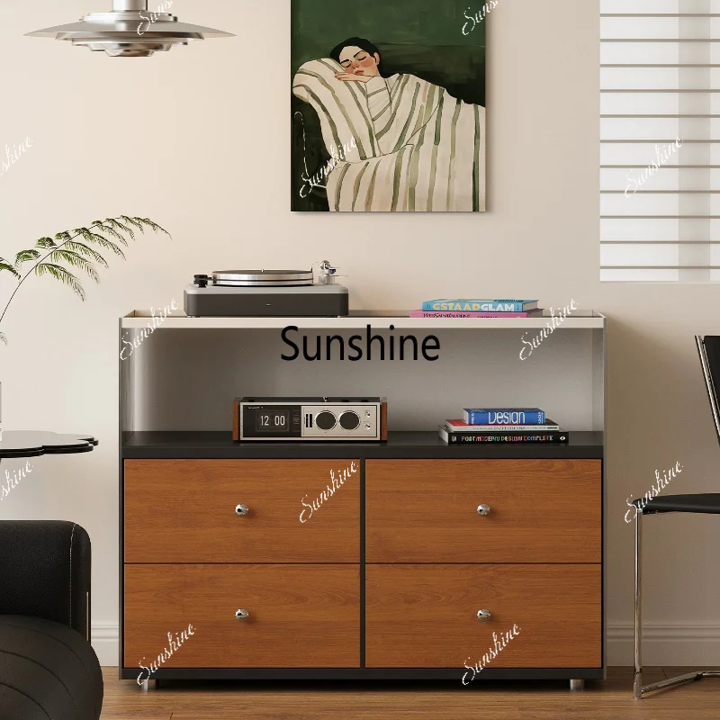 Modern minimalist four-chest cabinet living room bedroom storage cabinet with drawers locker