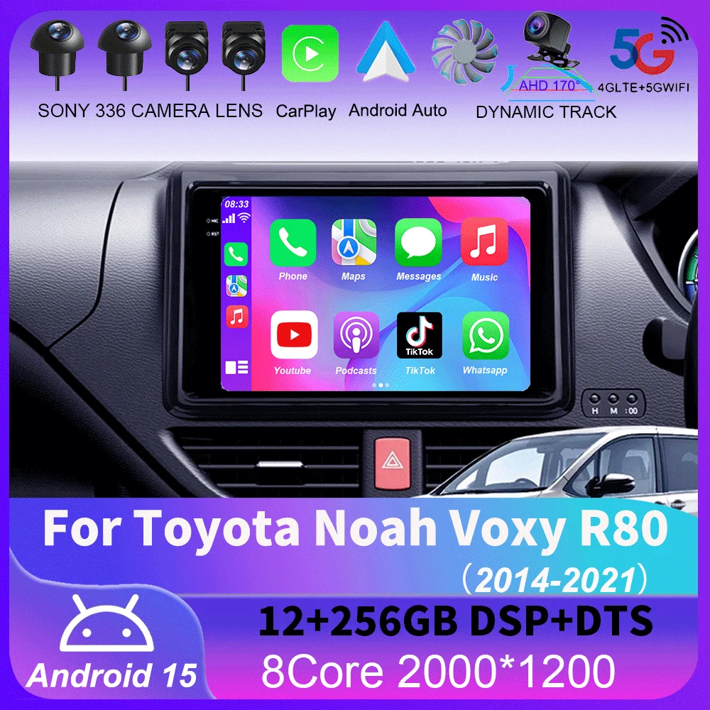 

Android 15 For Toyota Noah Voxy R80 2014 - 2021 Car Radio Multimedia Video Player Navigation stereo GPS