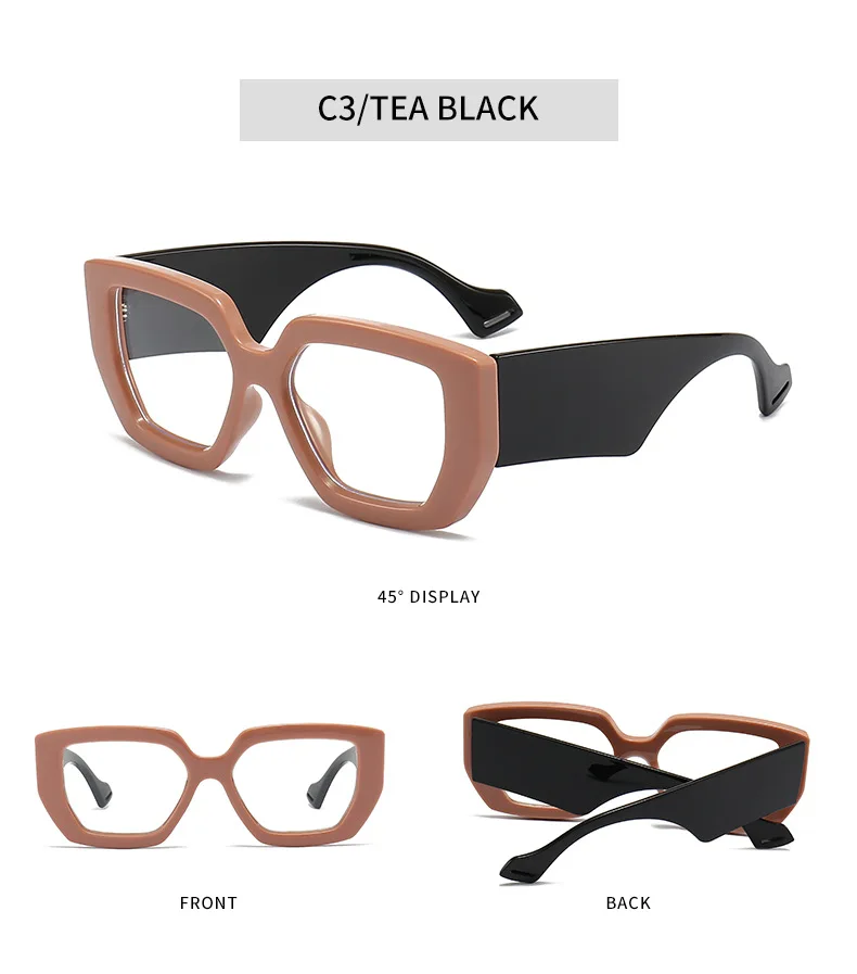 Dicken Rahmen übergroße quadratische Brille für Frauen Mode optische klare transparente Linse Brillen Computer schwarze Brille Retro – Detail 8