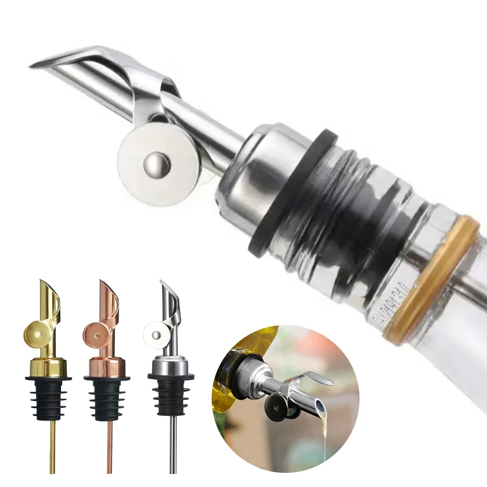 

3 Colors Wine Stopper Leak-proof Oil Bottle Stopper Cap Stainless Steel Liquid Dispenser Wine Pourer Kitchen Bar Accessories