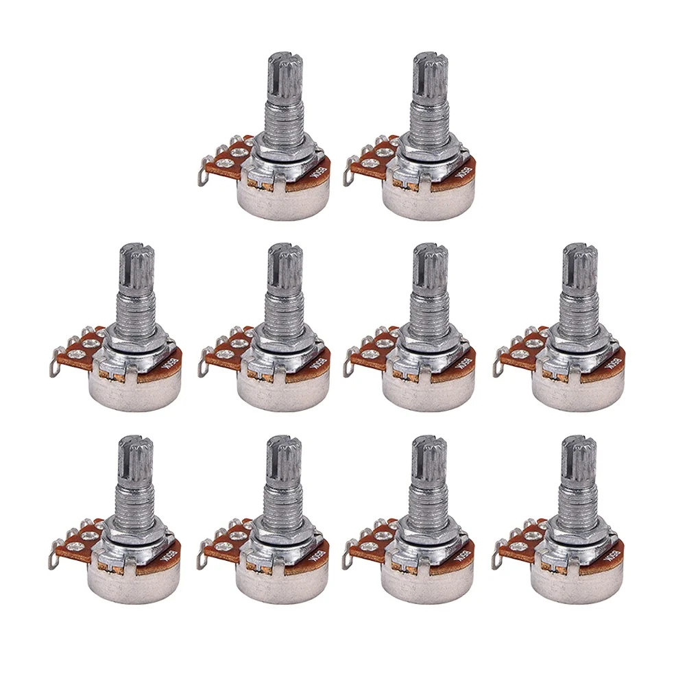 

10pcs Audio Potentiometer B50K Guitar Bass Volume Coarse Knurled Shaft Full Guitar Potentiometer Parts