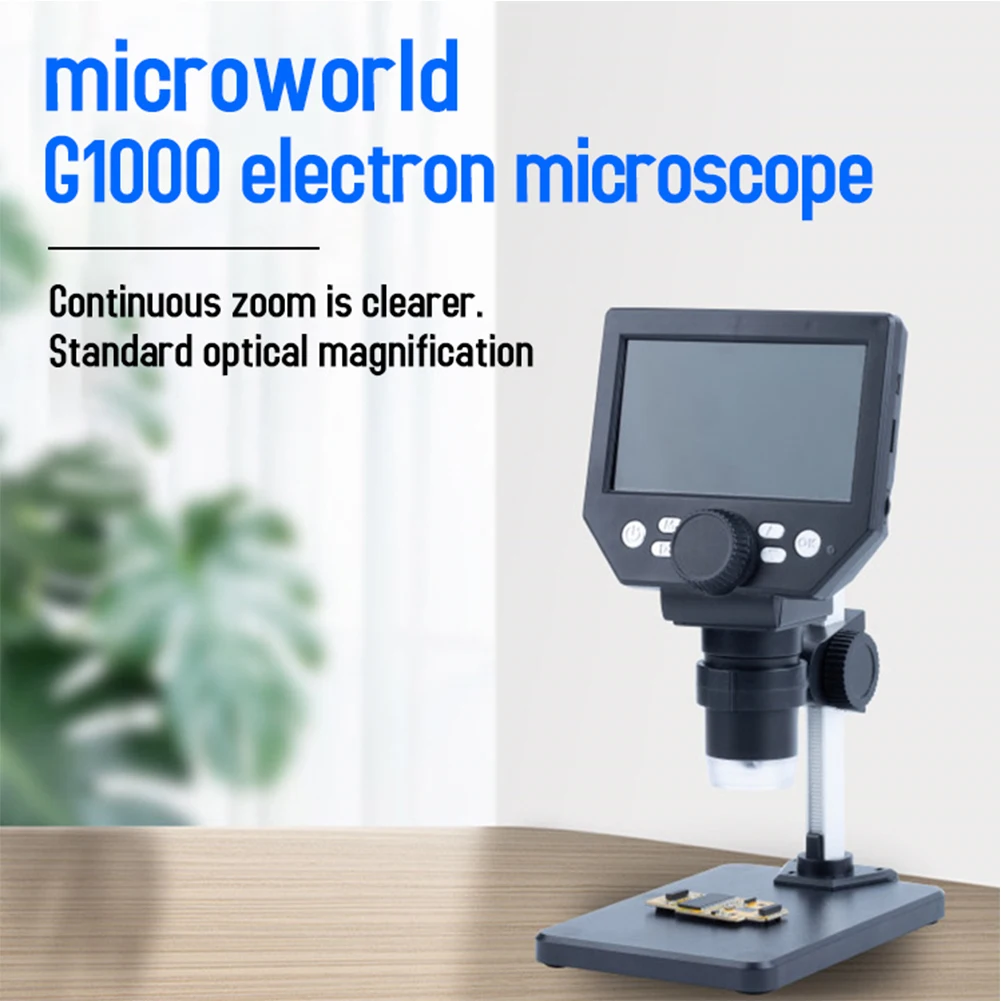 

1000X Digital Microscope with 8 LED Light Zoom Microscope 4.3inch LCD Biological Microscope Mobile Phone Watch Computer Repair