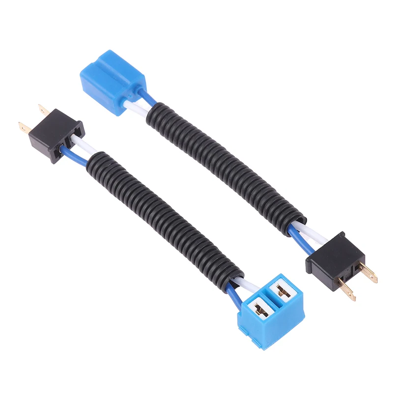 1PC H7 H4 Car Truck Female Male Ceramic Headlight Extension Connector Plug Light Lamp Bulb Socket Adapter 12V 4A