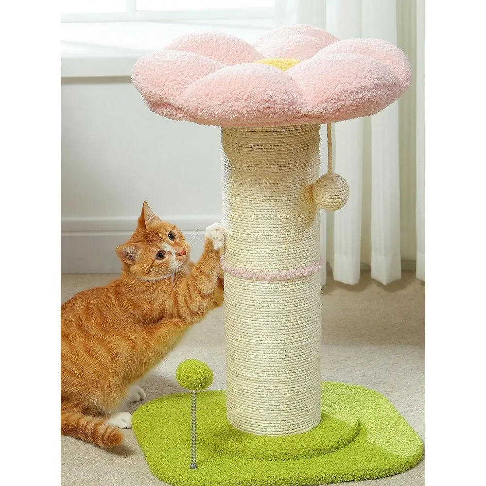 

Flower Cat ching Post, Small Cat Tree, Tall Cat cher For Indoor Cats With Super Thick ching Post Dia5.5, Removab