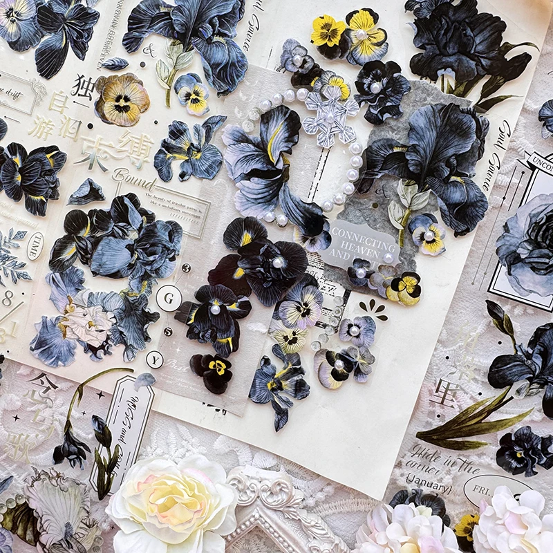 60 مللي متر * 6 متر خمر زهرة القزحية المشهد PET الشريط الإبداعية لتقوم بها بنفسك مجلة المواد الكولاج سجل القصاصات القرطاسية #3