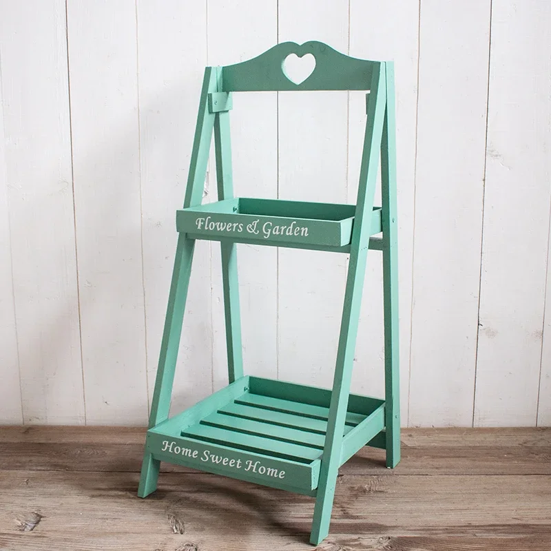 

Многослойная полка из цельного дерева в американском стиле, напольная деревянная балконная полка для цветов, многофункциональная бытовая цветочная полка