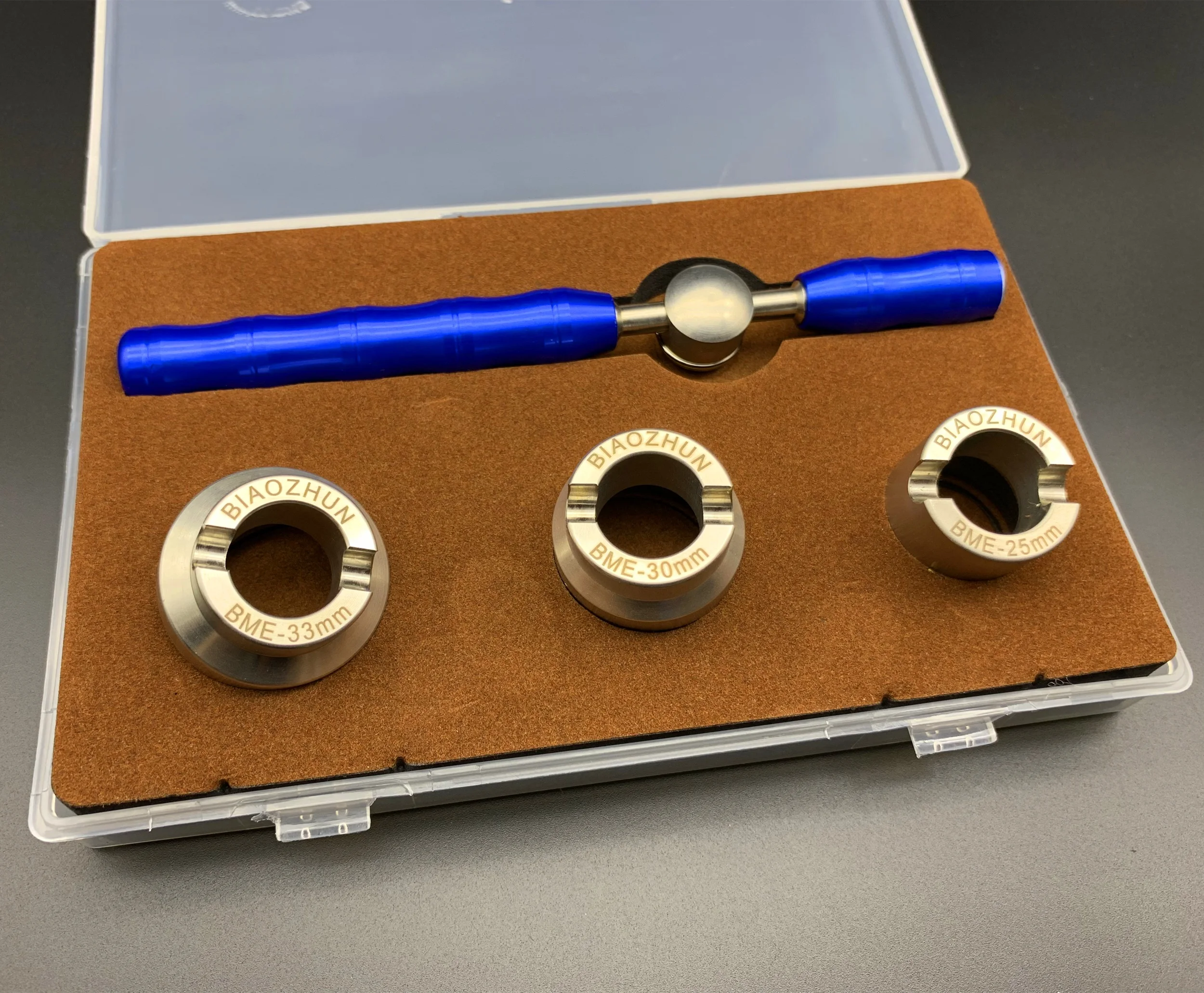 Herramienta para Abrir y Cerrar Cajas de Reloj Baume & Mercier, Resistente al Agua, con 3 Matrices, para Relojeros