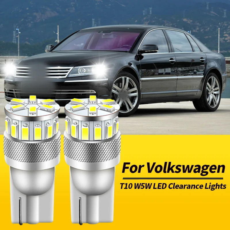 2PCS T10 W5W LED Clearance Lights Canbus ​For VW Phaeton 02-16 Santana 95-12 Scirocco mk3 08-17 Tiguan 09-16 Transporter 03-16