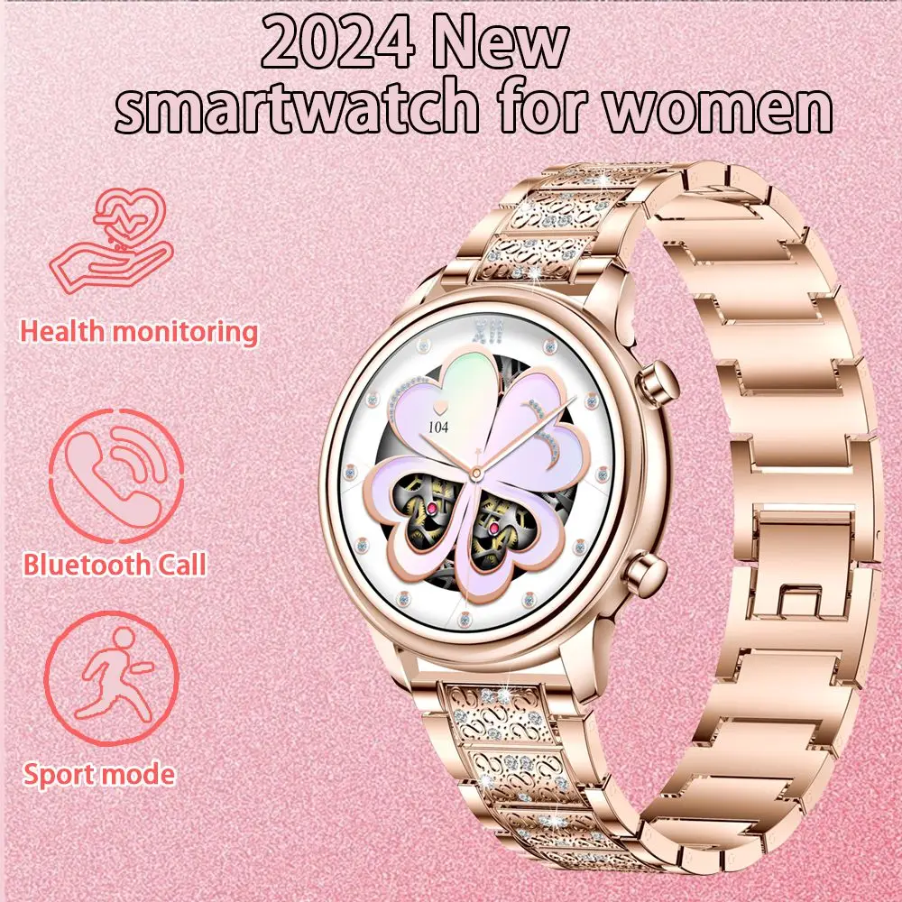 

2024 new smart watch ladies bluetooth call ladies health monitoring GPS sport track ip67 waterproof fashion compact smart watch