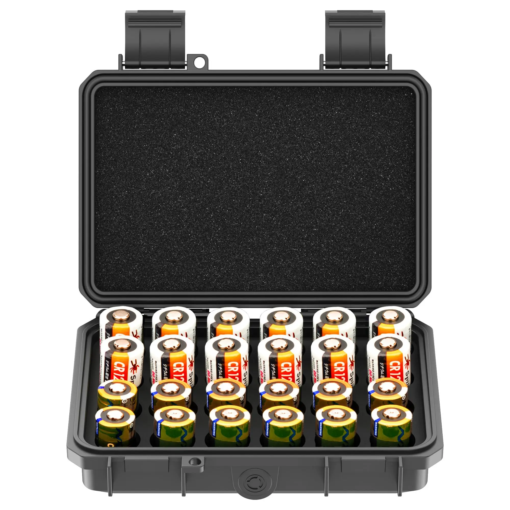 Kiwi 24 Slots Cr2 Cr123 Cr123a Lithium Batterij Organizer Case Ip67 Waterdichte Harde Case Voor Cr17345/Cr16340/Cr18350/Cr15270 (Cr2)