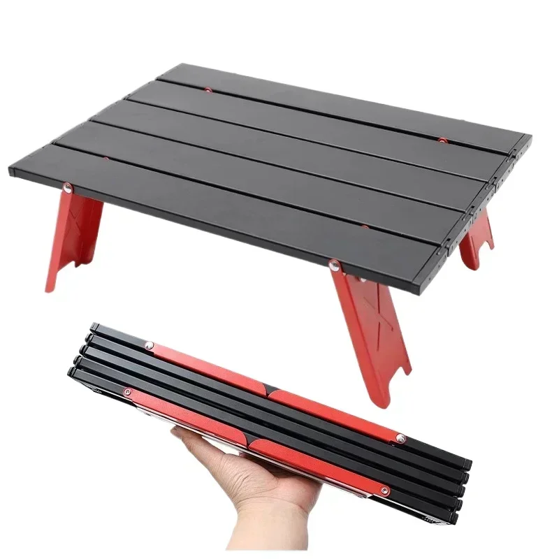 طاولة الشاطئ المحمولة في الهواء الطلق خفيفة الوزن قابلة للطي طاولة تخييم صغيرة من الألومنيوم حديقة رحلة حفلة المشي لمسافات طويلة الجدول #3
