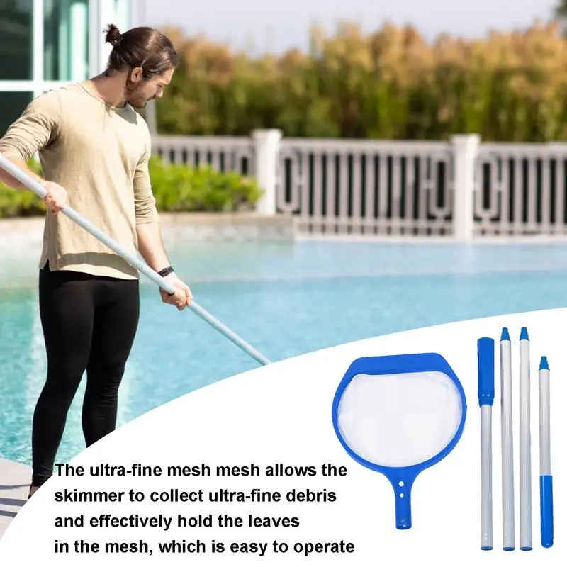 Pool Skimmer Net With Pole Pool Cleaner Pool Cleaning Net With Telescopic Pole Pool Skimmer With Fine Mesh Pool Nets For