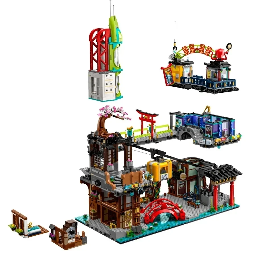 오리지널 박스 포함 71799 세트 Dragons Rising Architecture 모듈형 빌딩 키트 영화 시리즈 생일 크리스마스 선물 블록