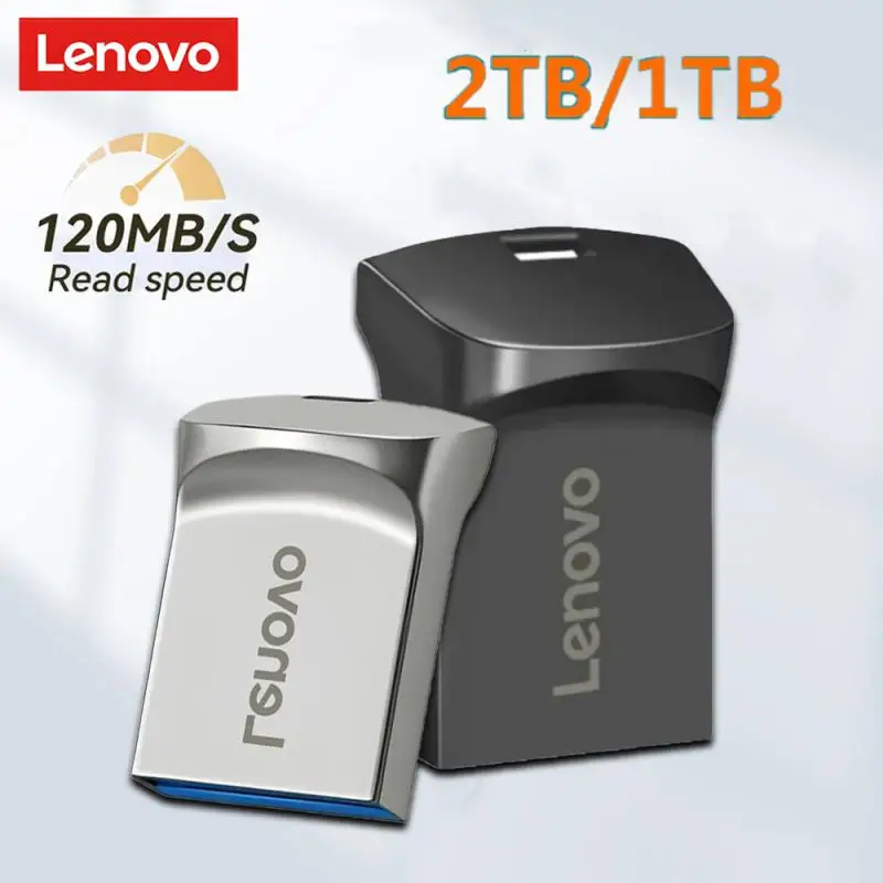 Lenovo แฟลชไดรฟ์ USB 3.0 2TB, แฟลชไดร์ฟโลหะความเร็วสูง1TB 512GB 256GB ไดรฟ์ USB แบบพกพากันน้ำ memoria USB Flash Disk