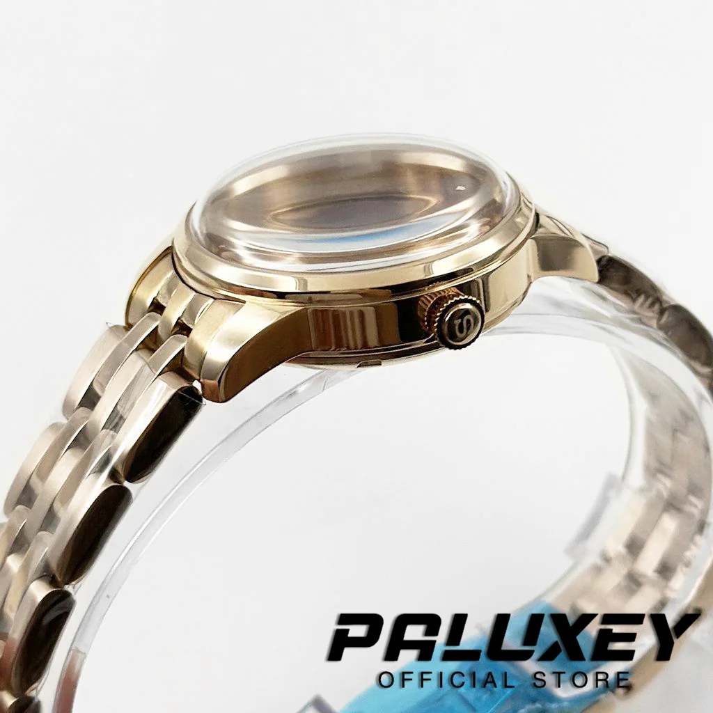 NH35 Cocktails 33MM Ladies Women Silver/Rose Gold Cocktails Watch Case Fit NH35 NH36 NH38 Movement Transparent Backcover Case