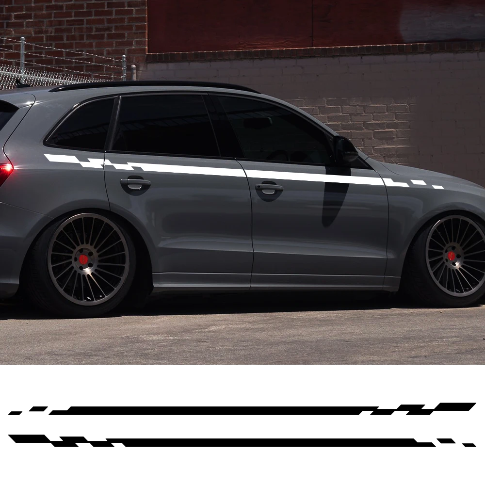 

Car Door Side Skirt Stripe PVC Sticker Auto Decals Decoration Accessories For Audi Q5 FY B9 8R B8 SQ5 80A Quattro TFSI TDI 2018