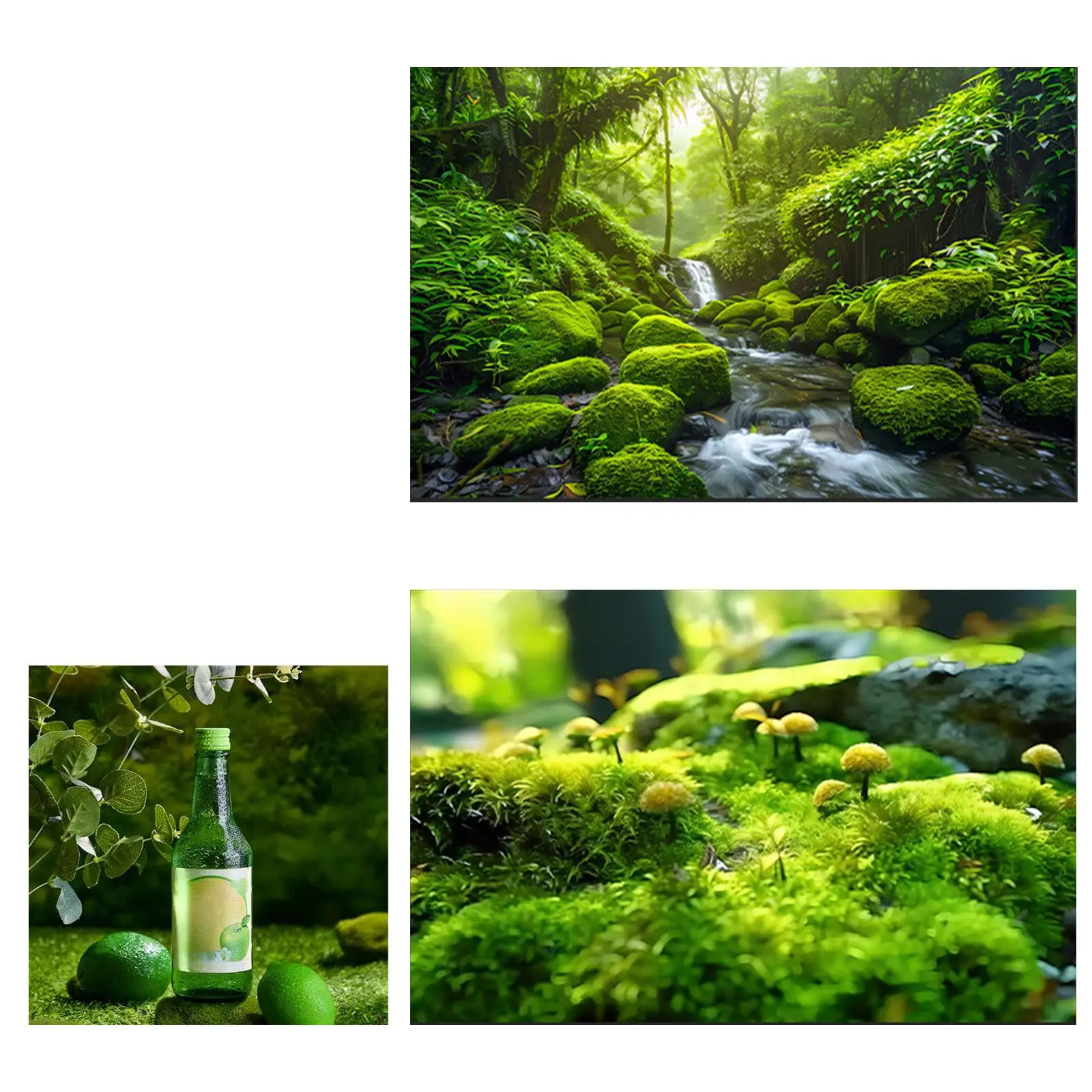 Photography Backdrop 22.44x34.25inch Rainforest Double Sided Photo Studio Background for Food Shops Cosmetics Commercial Photos