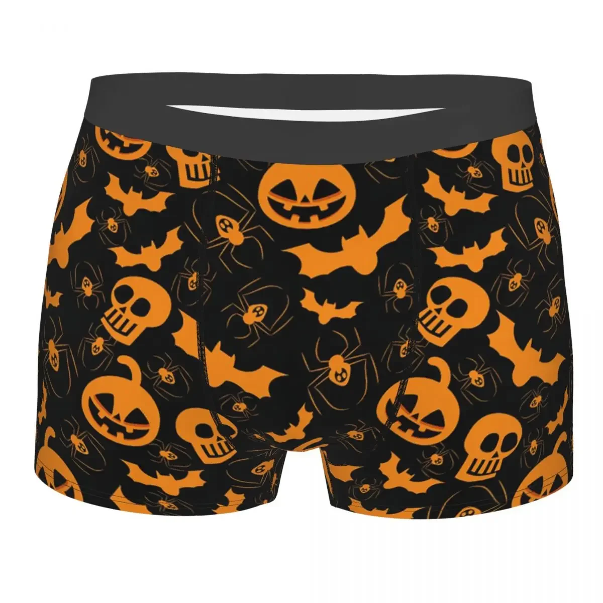 Men Happy Halloween Underwear Pumpkin Bat Skull Cartoon Novelty Boxer Briefs Shorts Panties Male Breathable Underpants S-XXL