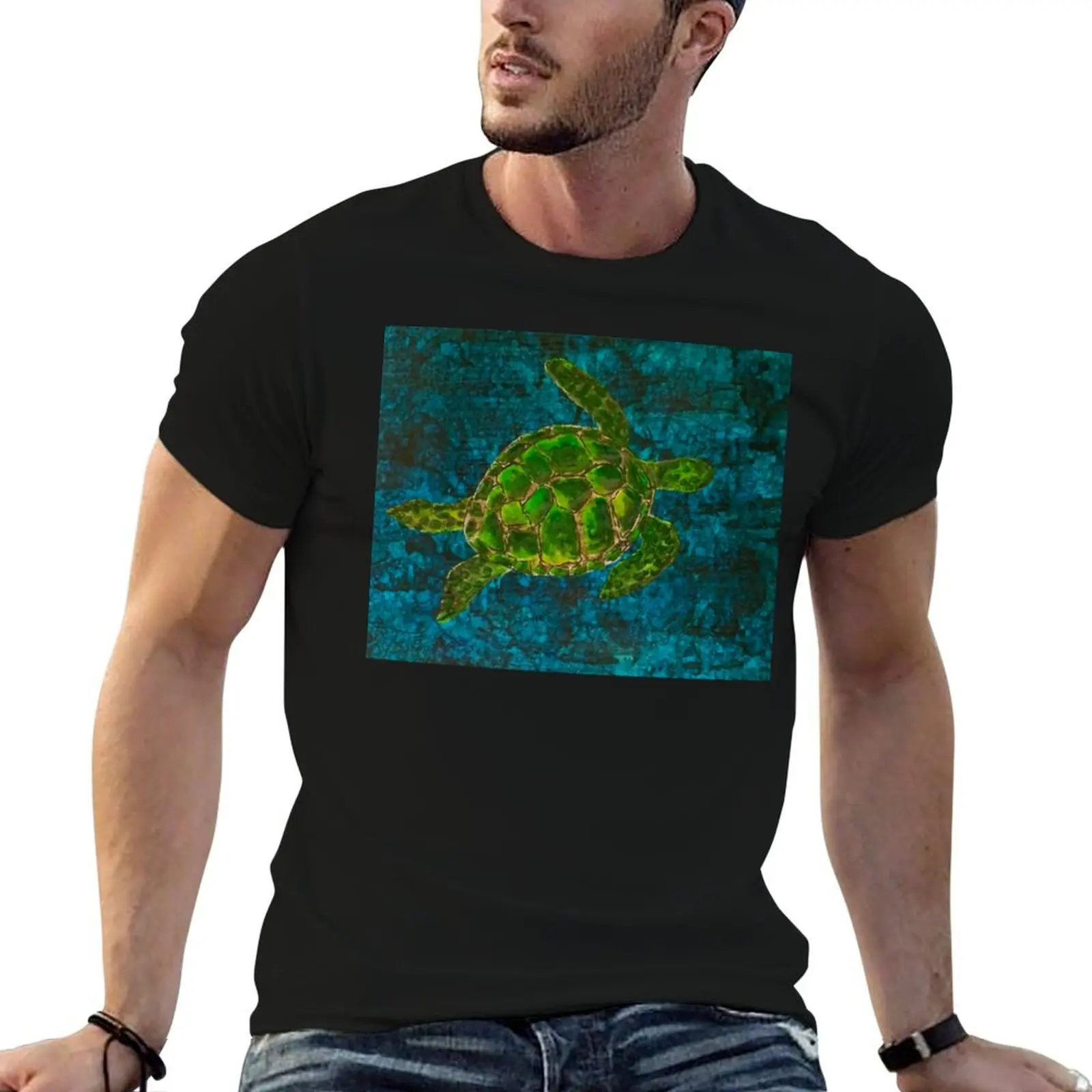 

sea Turtle Painting 9417 T-Shirt anime tshirt t shirts for man graphic vintage anime t shirts for man T-Shirt