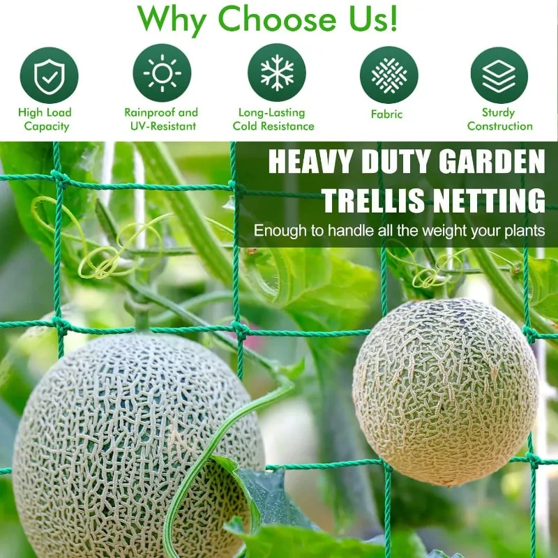 1pc Garden Nylon Cucumber Net for Plants Climbing Net Nylon Heavy Duty Polyester Vine Mesh Net for Tomato Grapes