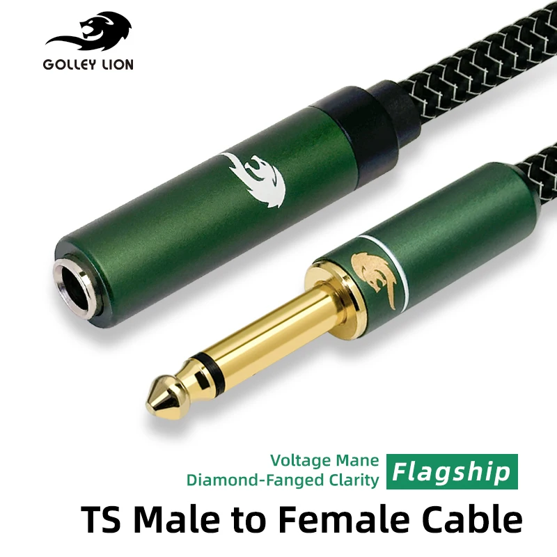 GOLLEY LION 6.35mm Mono TS Male to Female Audio Cable,1/4 Inch Extension Cables, Guitar Extension Cord