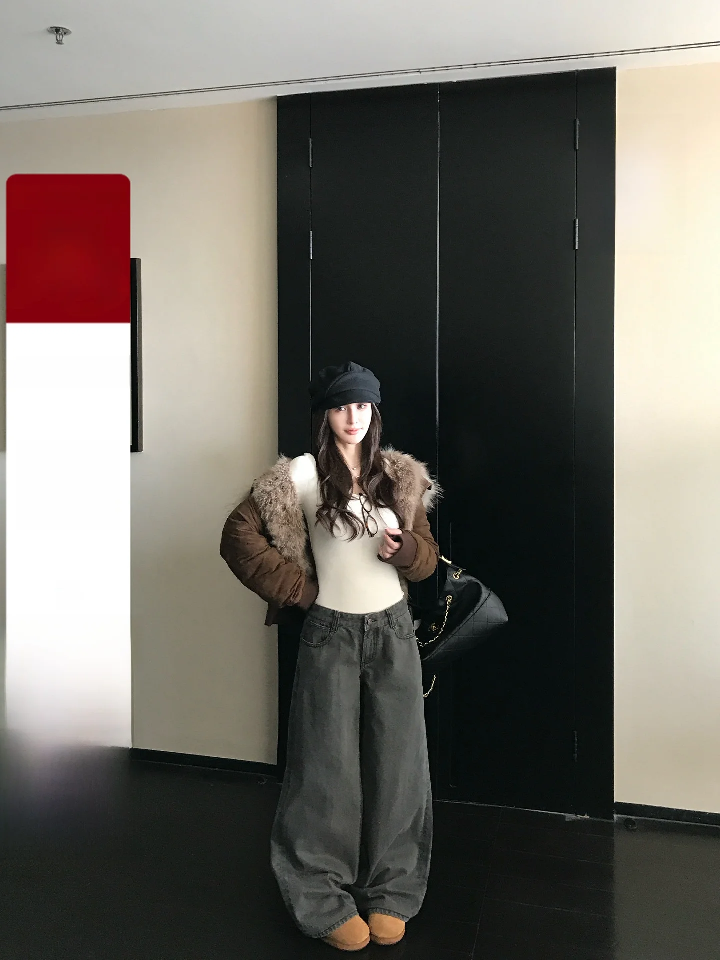 

Skk Store Vintage Waed Low Waist Straight Leg Jeans Long Staple Cotton Combed Retro Sle Women's Casual Trousers