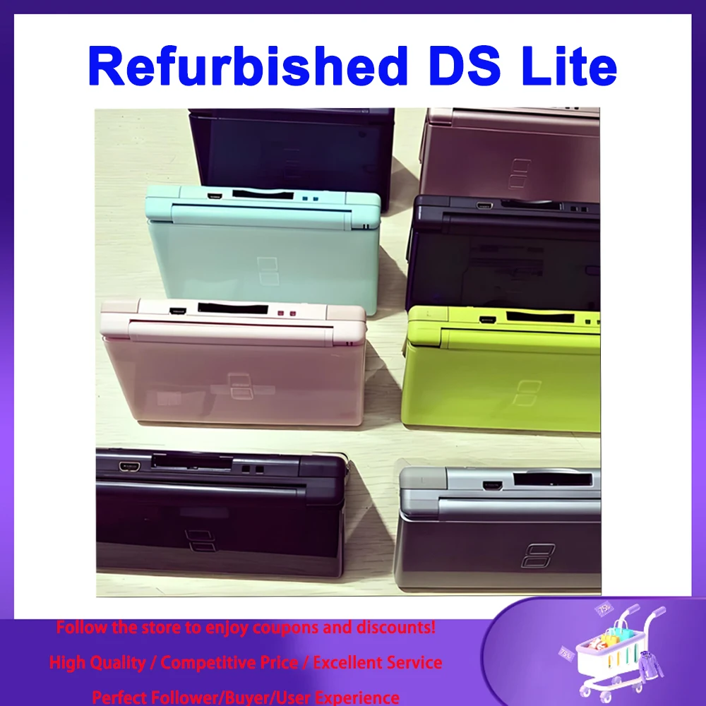 Refurbished for Nintendo DS Lite Game Console NDSL of Random Color with R4 Card and TF Card Region Free NDS Lite Game Console