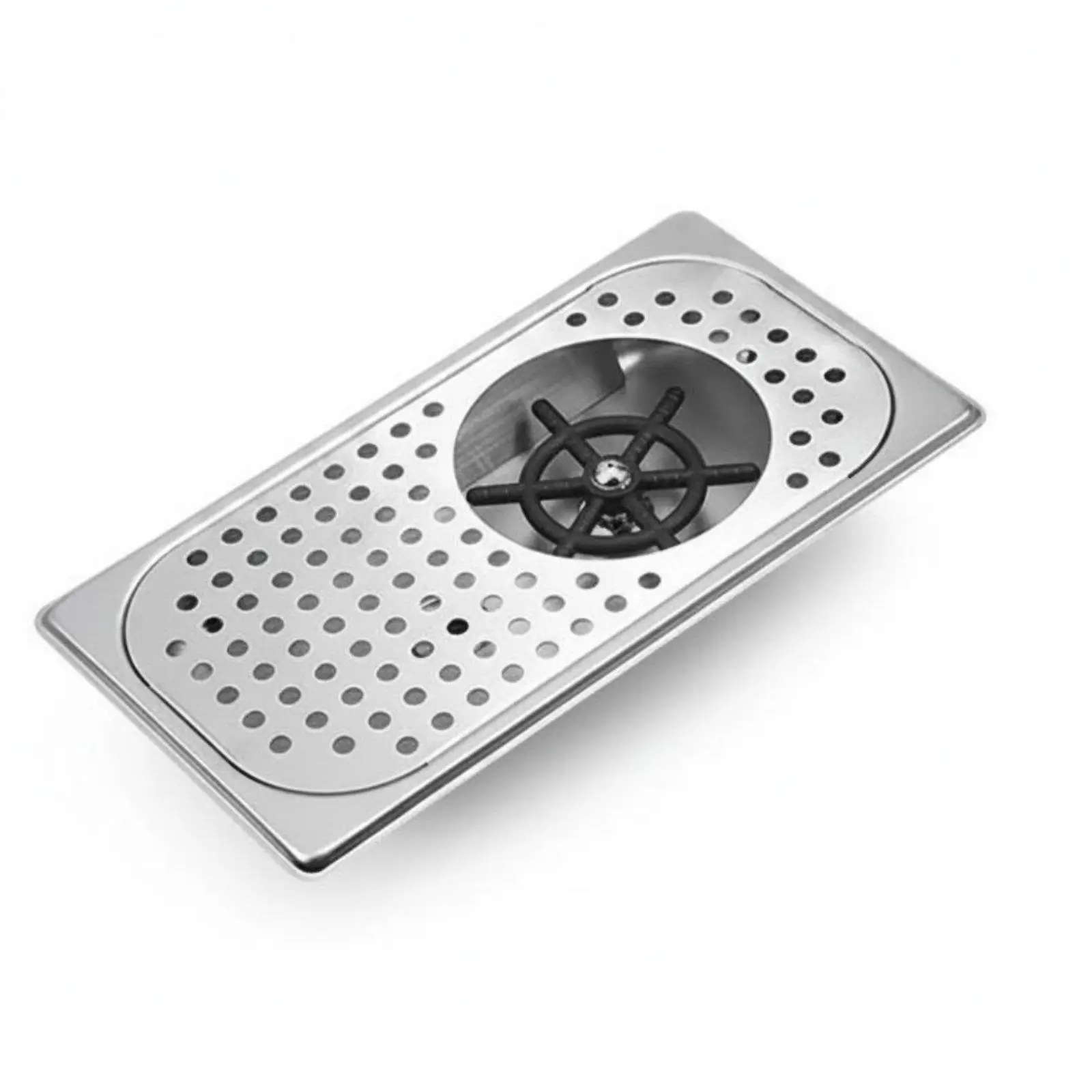 Countertop Cup Rinser Stainless Steel Press Washer Commercial Bar Glass Cleaner for Drink Prep Station