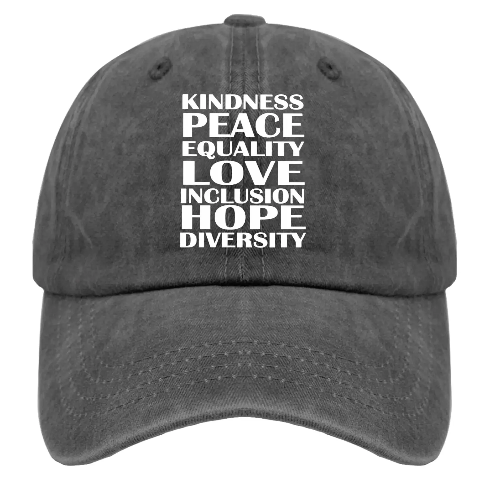 

Kindness Peace Equality Love Inclusion Hope Diversity Baseball Cap for Men Women Denim Hat Washed Cotton Fashion Cap Unisex