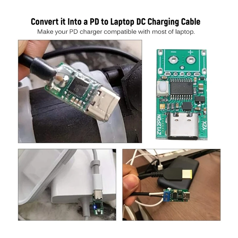 2 Pcs ZY12PDN USB-C PD2.0/3.0 To DC Converter Power Supply Module Decoy Fast Charge Trigger Poll Polling  Tester