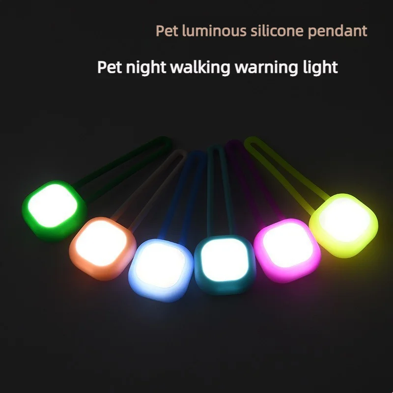 Waterproof Pet Led Walking Night Pendant Colorful Silicone Pet Collar Pendants Hanging With Led Light Dog Pendant Night Light
