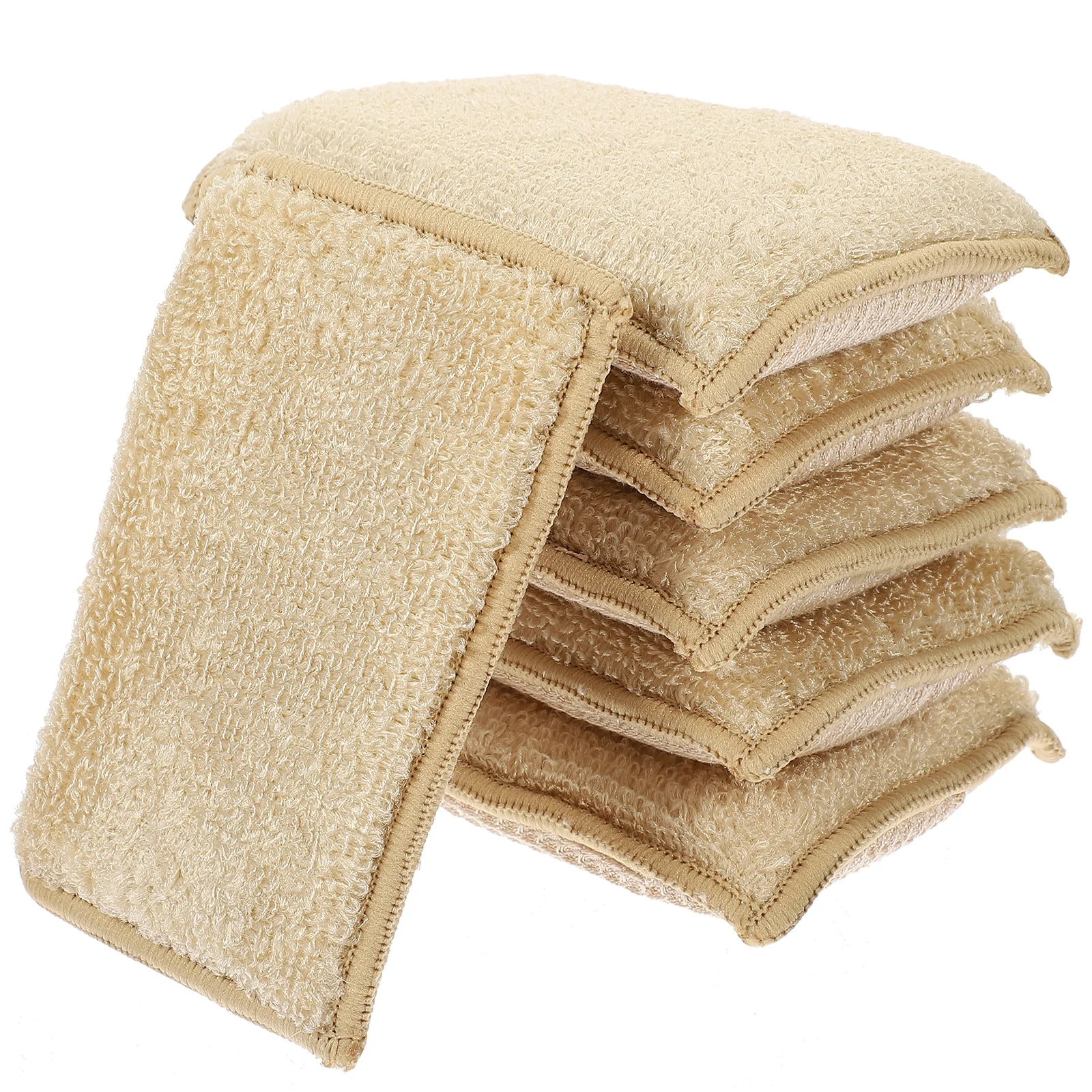 

6pcs Fiber Sponge Reusable Multi use Cleaning Sponges Scrub Dishwashing Wok Tools Bowls Cups Pots Rust Removal