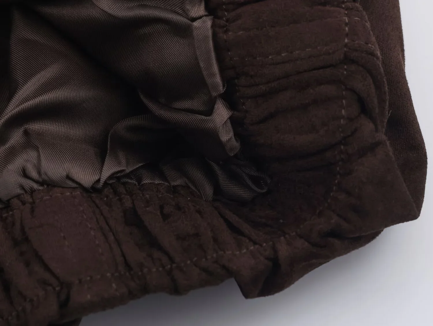 2025 Winter New Women's Casual Fashion Simple Stand Collar Long Sleeve Pleated Suede Texture Bomber Jacket