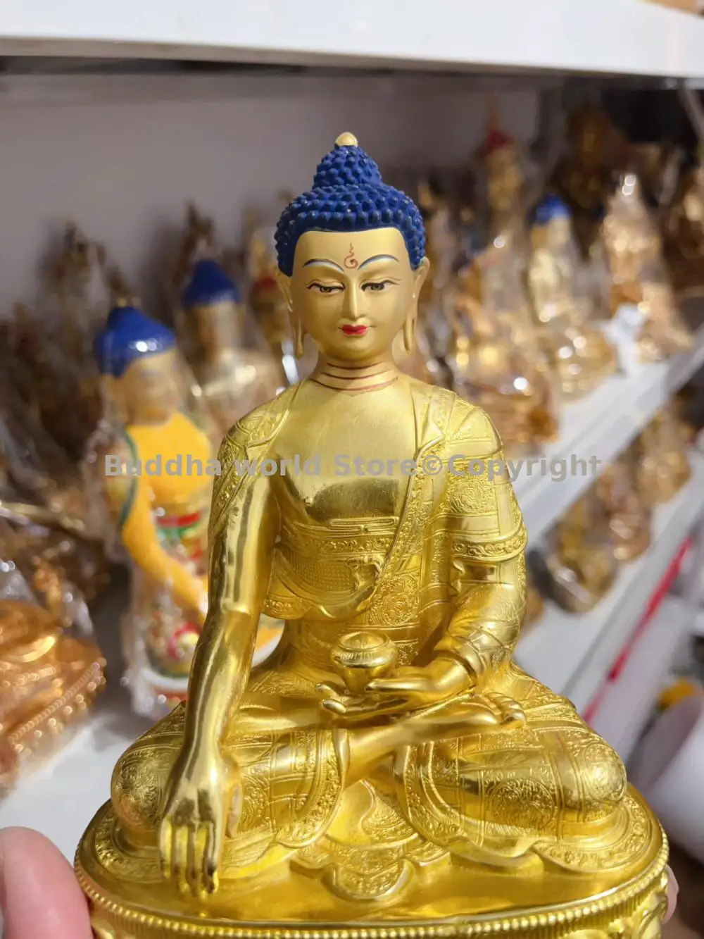 Shakyamuni Amitabha Buddha statue 5A high quality COPPER Buddha statue HOME Altar worship Thailand Tibet Buddhist supplies