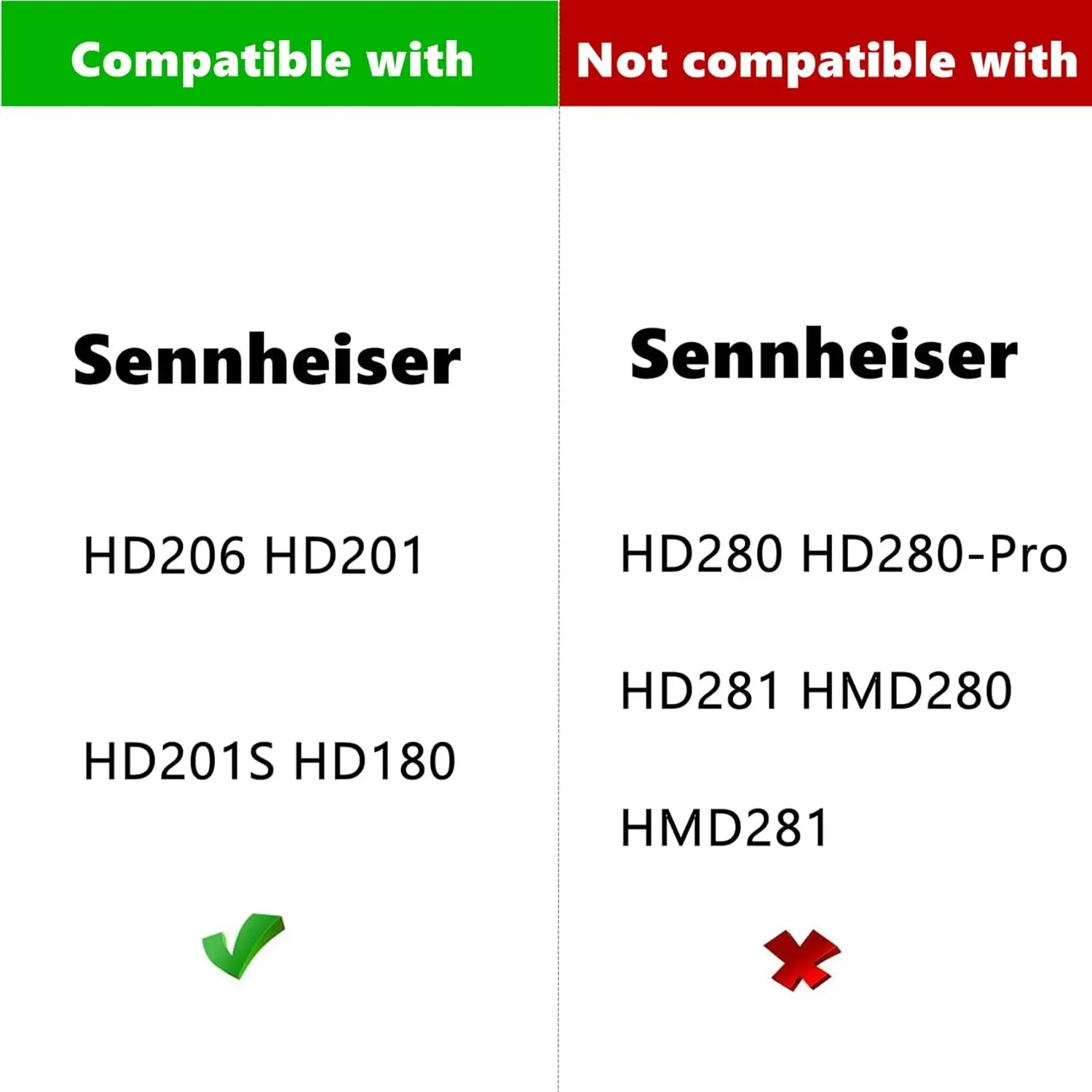 Almohadillas para los oídos, almohadillas para los oídos de repuesto compatibles con auriculares Sennheiser HD206 HD 206 HD201 HD201S HD180