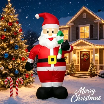 Climbing Santa Christmas Inflatable Christmas Yard Decorations with LED, Christmas Blow…