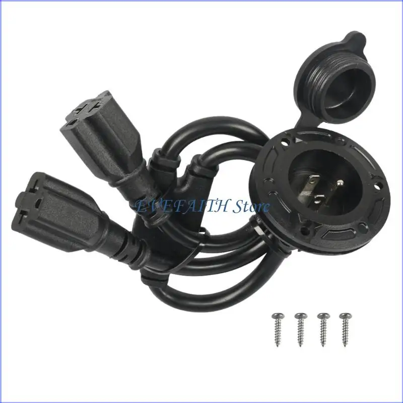 

124B 12 Gauges Copper Extension Cord 12AWG Marine Power Cable Electrical Wiring for Outdoor Camping Boats Trucks