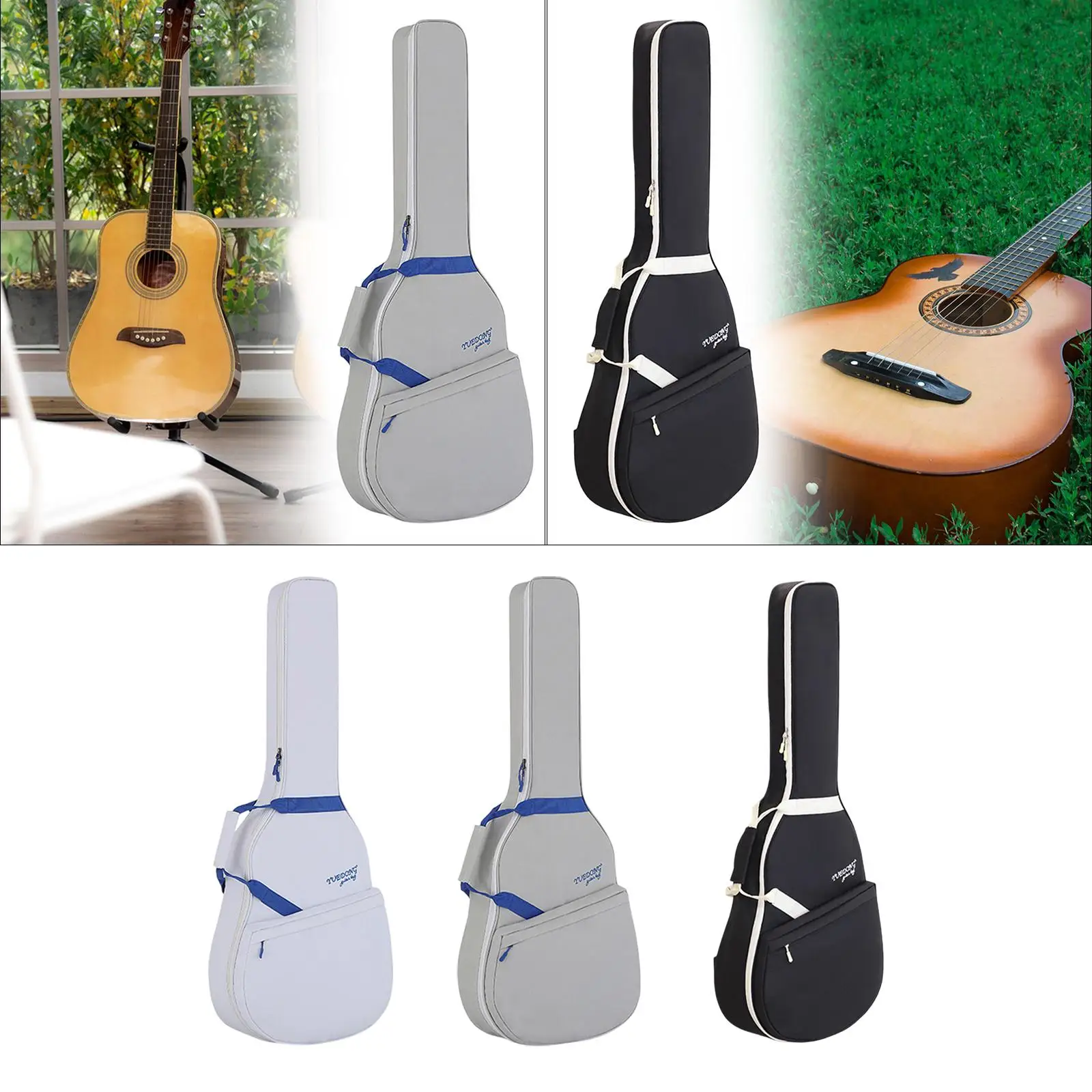 Guitar Bag Storage Case Large Pocket Professional Waterproof Oxford Cloth Thick Padding Guitar Case Instrument Supplies