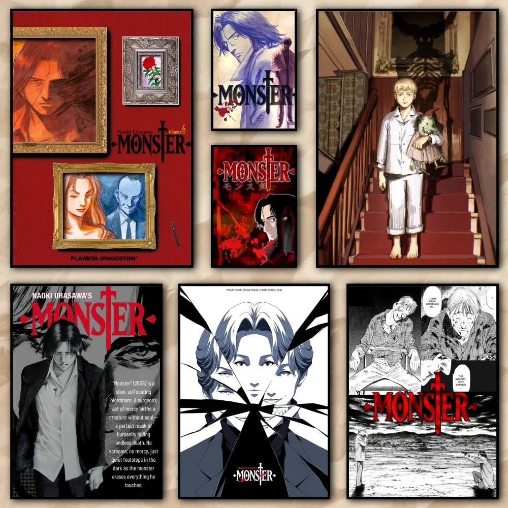 THE Anime M_MonsterS Painting Calligraphy High Quality Canvas Poster Wall Art For Office Restaurant Home Decoration Set