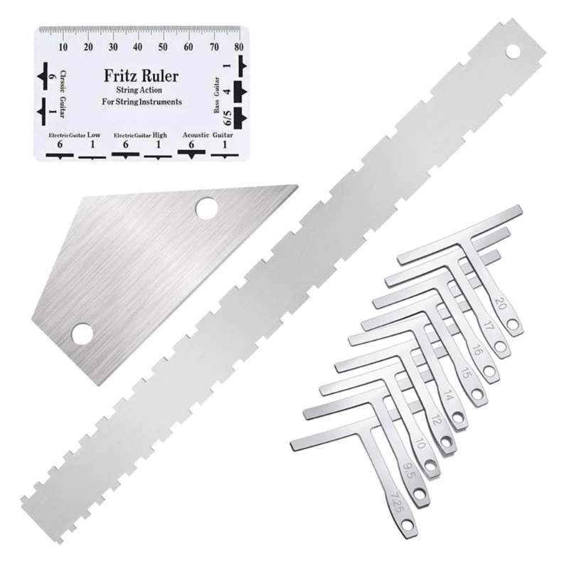 Metal Guitar Measurement Set Repair Ruler Instrument Repair Set for Musicians