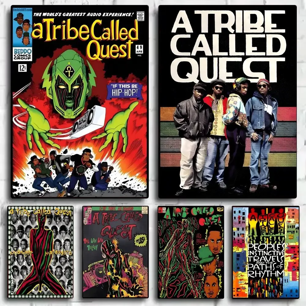 Band Album A T-Tribe C-Called Q-Quest Poster Decorative Wall Art Sticker Mural Print for Bedroom Living Room Hallway Home Decor