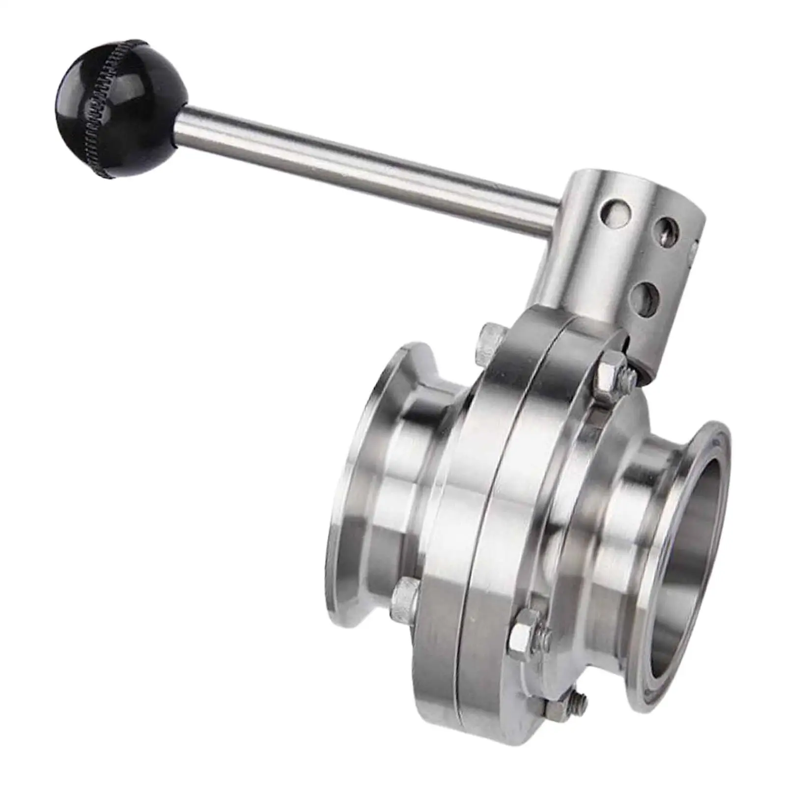 Durable Food Beverage Butterfly Valve Manual Pull Handle 304 Stainless Steel for Homebrew Wine Water Treatment