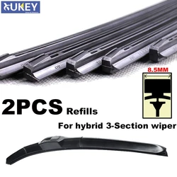2PCS Rubber Refills For Front Windshield Hybrid Wiper Blade 14