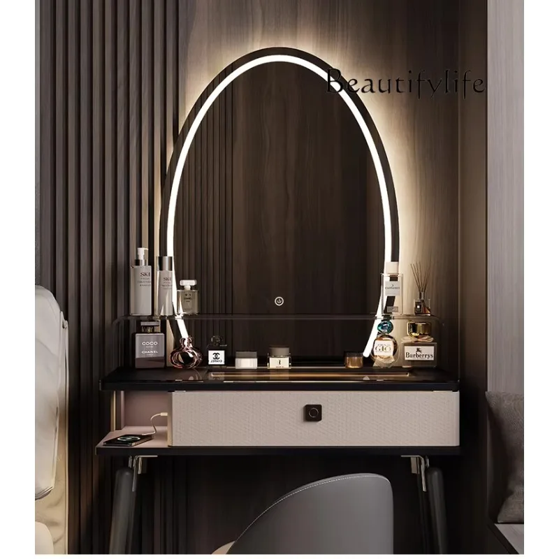 A Italian Minimalist Makeup Table Small 60cm Bedroom With Large Mirror Dressing Table 2025 New